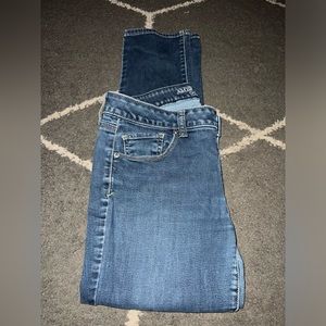 American Eagle Women’s Mid Rise Skinny Blue Jeans Size 10 Short